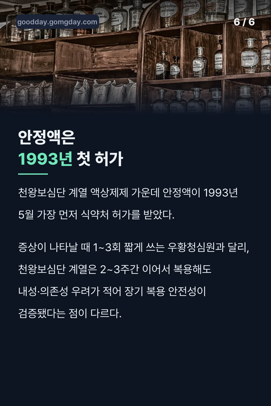 안정액 최초 허가 기록