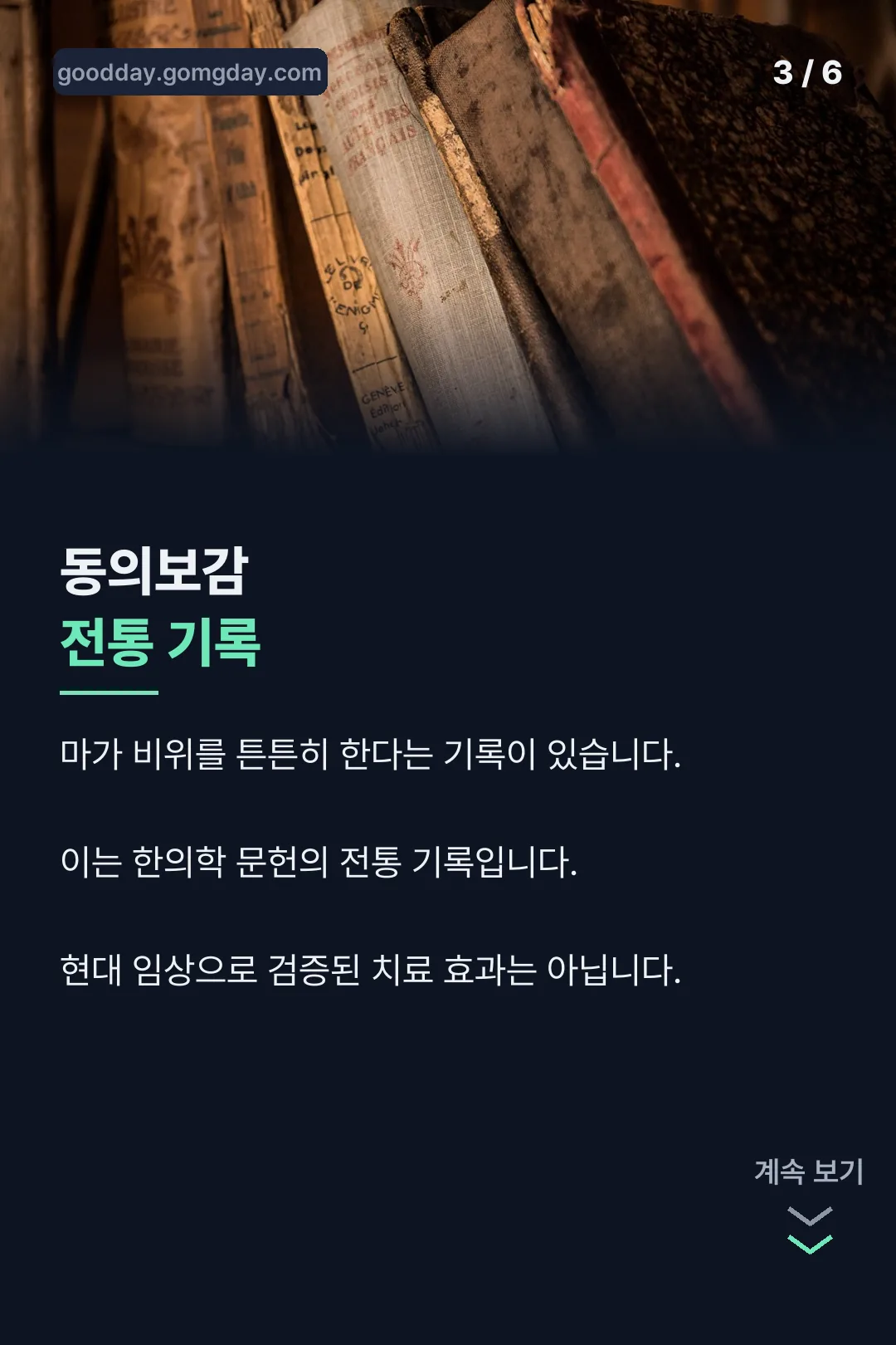 동의보감 전통 기록